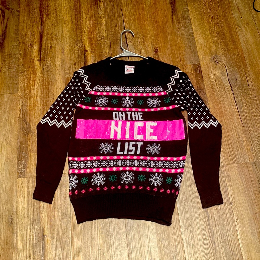 Holiday Naughty or Nice Sequin Sweater